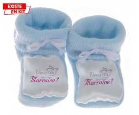 Veux-tu être ma marraine? Style2: Chausson bébé-su7.fr