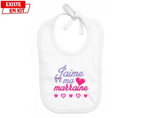 J'aime ma marraine style2: Bavoir bébé-su7.fr