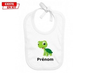 Tortue + prénom: Bavoir bébé-su7.fr