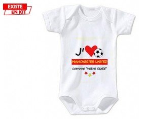 J'aime manchester united + prénom: Body bébé-su7.fr