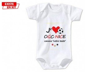 J'aime ogc nice + prénom: Body bébé-su7.fr