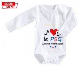 J'aime le psg + prénom: Body bébé-su7.fr