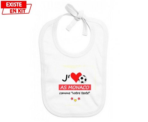 J'aime as monaco + prénom: Bavoir bébé-su7.fr