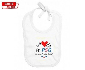 J'aime le psg + prénom: Bavoir bébé-su7.fr