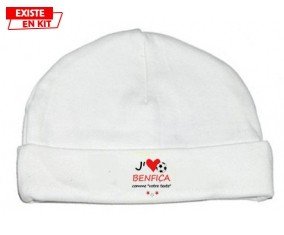 J'aime benfica + prénom: Bonnet bébé-su7.fr