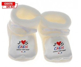 J'aime caen + prénom: Chausson bébé-su7.fr