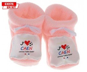 J'aime caen + prénom: Chausson bébé-su7.fr