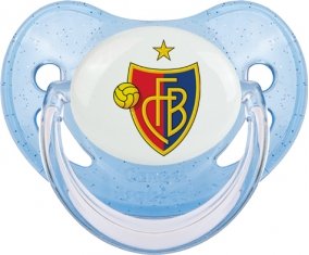 FC Bâle : Sucette Bleue à paillette embout physiologique