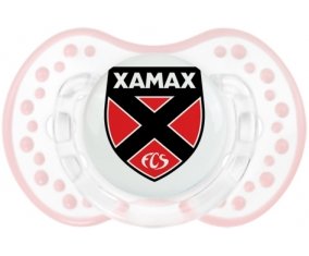 Neuchâtel Xamax + prénom : 0/6 mois - Retro-blanc-rose-tendre classique embout Lovi Dynamic