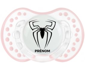 Spiderman araignée + prénom : 0/6 mois - Retro-blanc-rose-tendre classique embout Lovi Dynamic