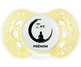 Zen méditation + prénom : 0/6 mois - Trendy-jaune classique embout Lovi Dynamic