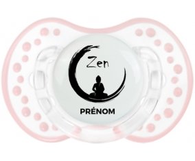 Zen méditation + prénom : 0/6 mois - Retro-blanc-rose-tendre classique embout Lovi Dynamic