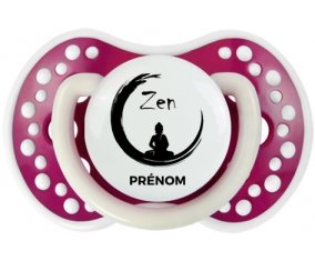 Zen méditation + prénom : 0/6 mois - Fuchsia phosphorescente embout Lovi Dynamic