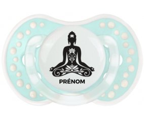 Bouddah méditation style 2 + prénom : 0/6 mois - Retro-turquoise-lagon classique embout Lovi Dynamic