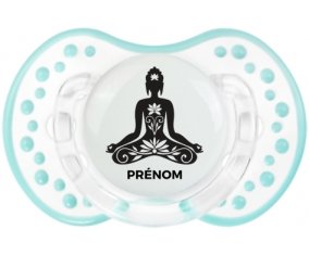 Bouddah méditation style 2 + prénom : 0/6 mois - Retro-blanc-lagon classique embout Lovi Dynamic