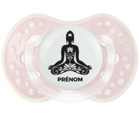 Bouddah méditation style 2 + prénom : 0/6 mois - Retro-rose-tendre classique embout Lovi Dynamic