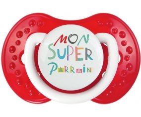 Mon super parrain + prénom : 0/6 mois - Blanc-rouge classique embout Lovi Dynamic