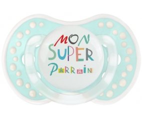 Mon super parrain + prénom : 0/6 mois - Retro-turquoise-lagon classique embout Lovi Dynamic