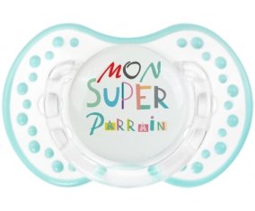 Mon super parrain + prénom : 0/6 mois - Retro-blanc-lagon classique embout Lovi Dynamic