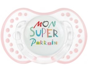 Mon super parrain + prénom : 0/6 mois - Retro-blanc-rose-tendre classique embout Lovi Dynamic