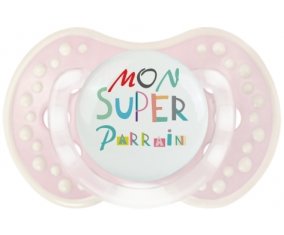 Mon super parrain + prénom : 0/6 mois - Retro-rose-tendre classique embout Lovi Dynamic