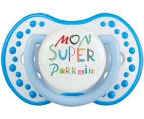 Mon super parrain + prénom : 0/6 mois - Blanc-bleu phosphorescente embout Lovi Dynamic