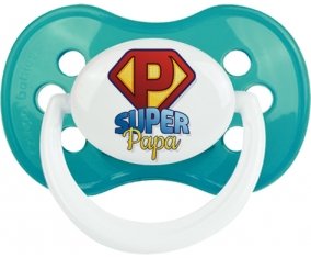 Super Papa + prénom : Turquoise classique embout anatomique