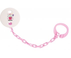 Attache tototte Happy birthday style 4 + prénom couleur Rose clair