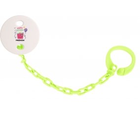 Attache-sucette Happy birthday style 4 + prénom couleur Verte