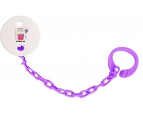 Attache-tototte Happy birthday style 4 + prénom couleur Violet