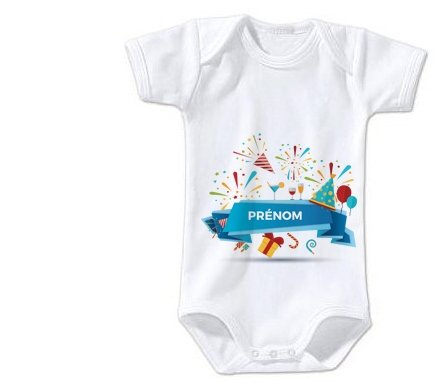 Body Bebe Personnalise Joyeux Anniversaire Style 1 Prenom En Coton