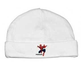 Bonnet bébé design Spiderman + prénom