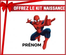 Kit naissance Spiderman + prénom personnalisé pour bébé