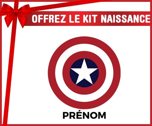 Kit naissance Captain america + prénom personnalisé pour bébé