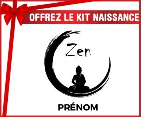 Kit naissance Zen méditation + prénom personnalisé pour bébé