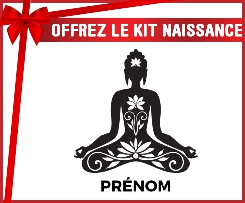 Kit naissance Bouddah méditation style 2 + prénom personnalisé pour bébé