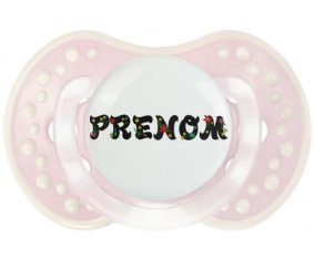 Tétine Prénom ou texte personnalisée alphabet style-20 :Retro-rose-tendre classique Tétine embout Lovi Dynamic 0/6 mois