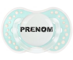 Tétine Prénom ou texte personnalisée alphabet style-34 :Retro-turquoise-lagon classique Tétine embout Lovi Dynamic 0/6 mois