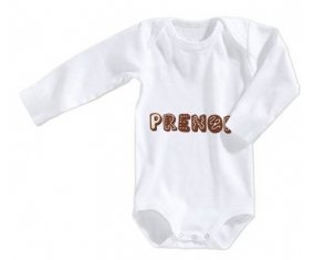 Body Prénom ou texte personnalisée alphabet style-56 taille 3/6 mois manches Longues