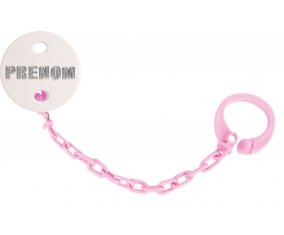 Attache-tétine Prénom ou texte personnalisée alphabet style-5 couleur Rose clair