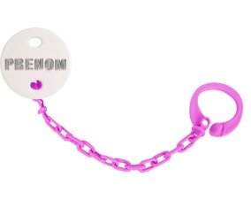 Attache-tétine Prénom ou texte personnalisée alphabet style-5 couleur Rose fuschia