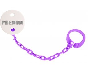 Attache-tétine Prénom ou texte personnalisée alphabet style-5 couleur Violet