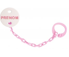 Attache-tétine Prénom ou texte personnalisée alphabet style-33 couleur Rose clair