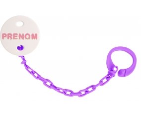 Attache-tétine Prénom ou texte personnalisée alphabet style-33 couleur Violet