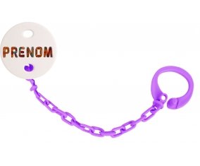 Attache-tétine Prénom ou texte personnalisée alphabet style-45 couleur Violet