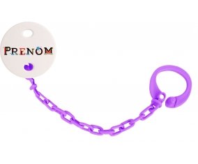 Attache-tétine Prénom ou texte personnalisée alphabet style-49 couleur Violet