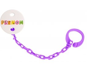 Attache-tétine Prénom ou texte personnalisée alphabet style-50 couleur Violet