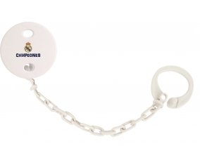 Attache-tétine Real Madrid : Campeones 34 Liga design-2 couleur Blanc