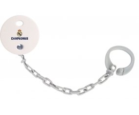 Attache-tétine Real Madrid : Campeones 34 Liga design-2 couleur Grise