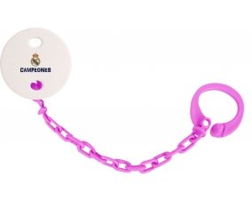 Attache-tétine Real Madrid : Campeones 34 Liga design-2 couleur Rose fuschia